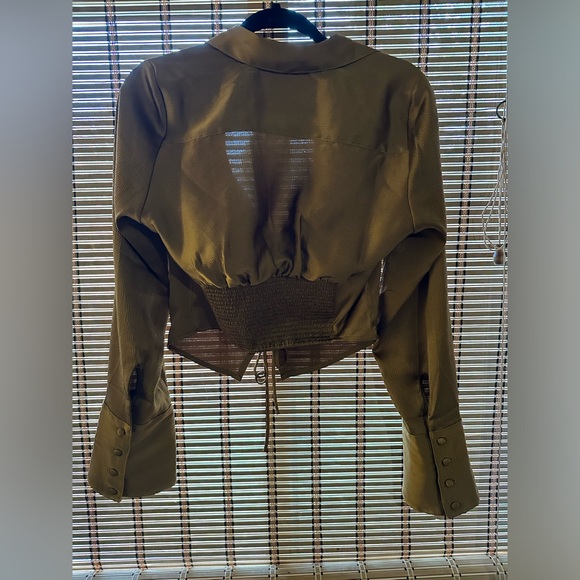 Elegant Copper Ruched Blouse - Picture 2 of 4